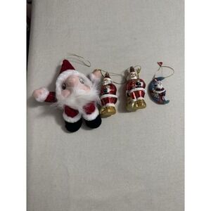 Vintage Lot of Santa Themed Christmas Tree Ornaments and‎ Décor 20-31 Years Old